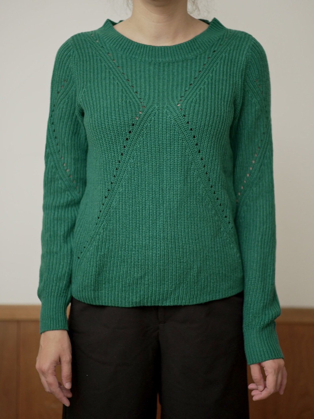VILA Women's Aqua Green Knit Sweater - Classic Crewneck